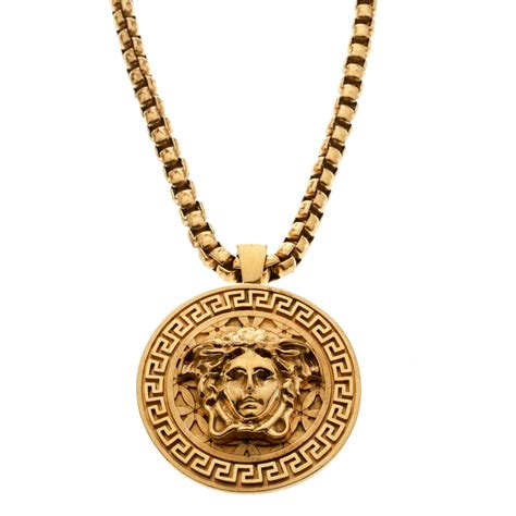 versace logo pendant|Versace medusa pendant necklace.